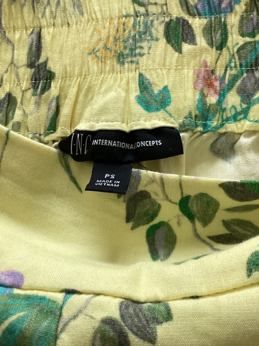 INC International Concepts Yellow Floral Wide Leg Pants - Picture 4 of 4